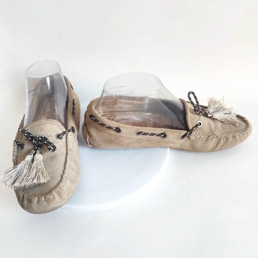 Sam Edelman Loafers Flats 7.5 Fantine Slip On Suede Moc Toe Minimalist Preppy
